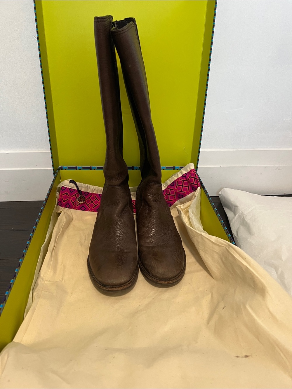 Tory Burch Brown Leather Knee-High Boots
